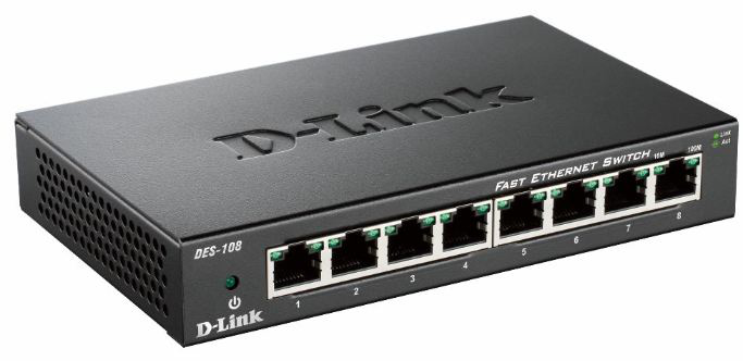 Switch/8xF+ENet RJ45 ext PSU