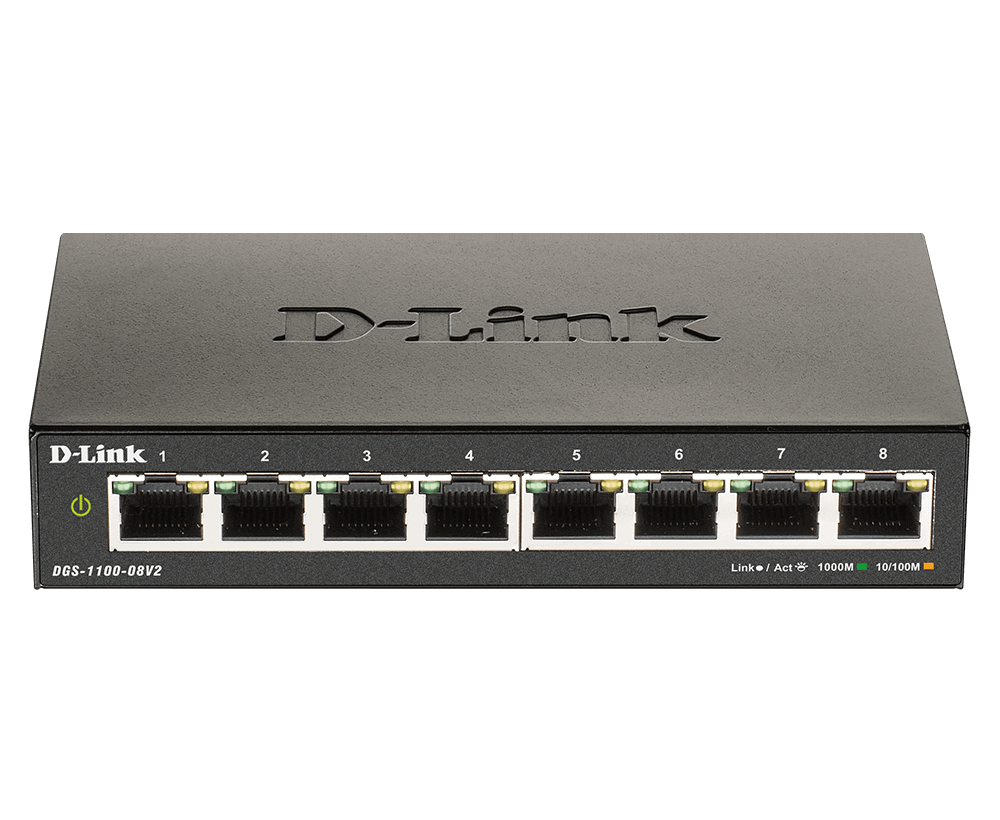 DGS-1100-08V2/E 8-Port Gigabit Smart Man